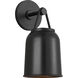 Richard June Liora 1 Light 11.13 inch Textured Black Outdoor Wall Light in Standard