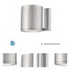 Tube LED 5 inch Brushed Aluminum Outdoor Wall Light