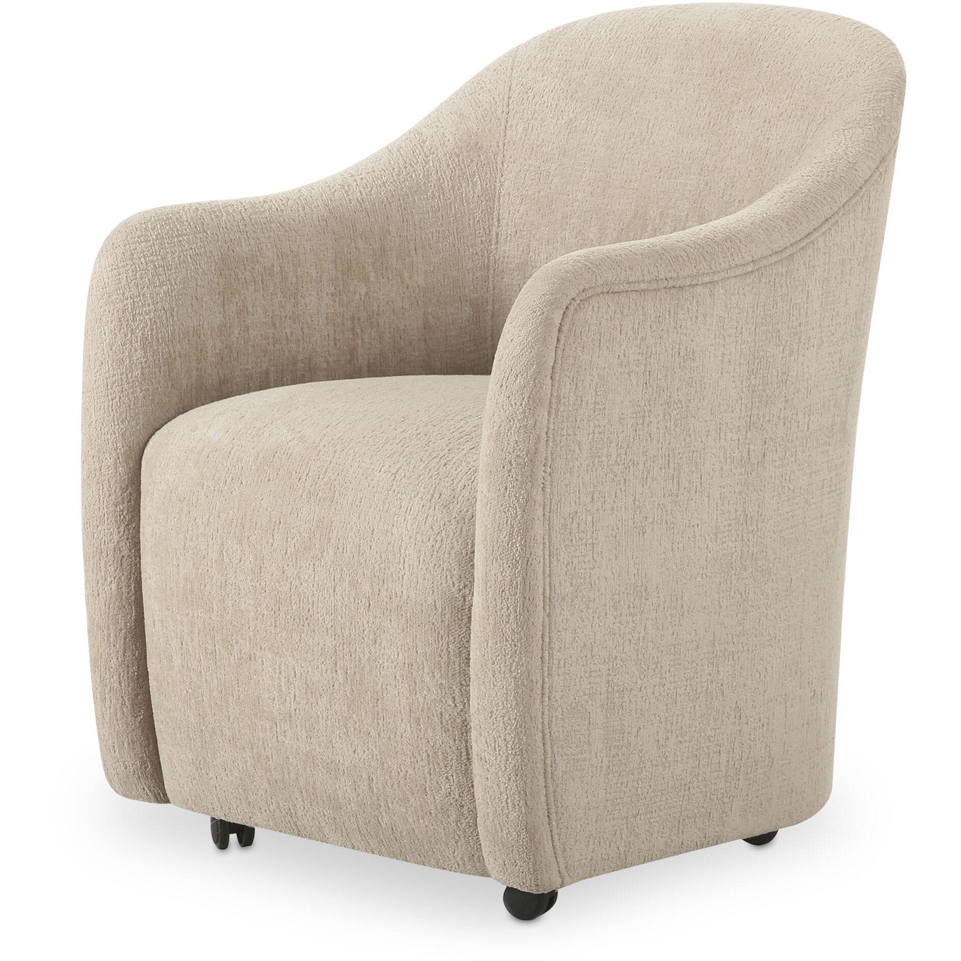 Drava Beige Rolling Dining Chair