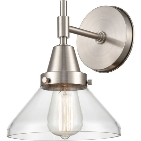 Caden LED 8 inch Satin Nickel Sconce Wall Light in Clear Glass