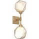Gem LED 6.5 inch Gilded Brass Indoor Sconce Wall Light in Amber, 2700K LED, Double