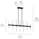 Sycara LED 5 inch Black Chandelier Linear Ceiling Light, Single