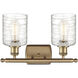 Ballston Cobbleskill LED 16 inch Brushed Brass Bath Vanity Light Wall Light in Deco Swirl Glass