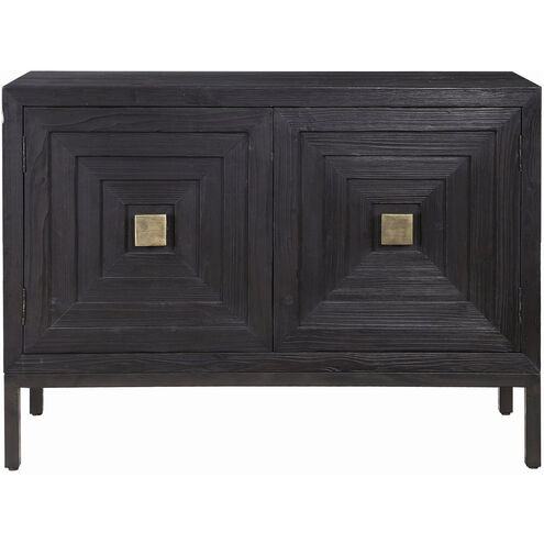 Aiken Dark Ebony and Brushed Brass 2 Door Cabinet