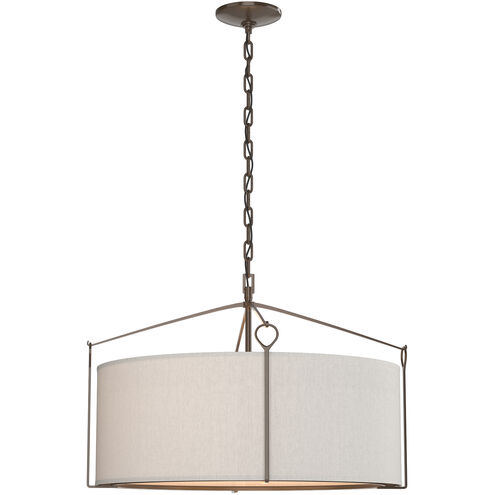 Bow 4 Light 23.8 inch White Pendant Ceiling Light in Flax