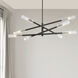 Wand 8 Light 47.5 inch Matte Black and Aged Brass Pendant Ceiling Light
