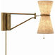 Gable 27.75 inch 40 watt Antique Natural Brass Swing Arm Wall Sconce Wall Light in Oyster
