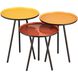 Gregg 21 X 16 inch Orange Enamel with Red Enamel and Black Accent Table, Set of 3