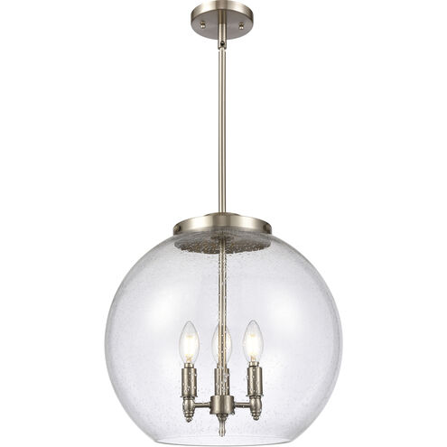 Ballston Athens LED 16 inch Brushed Brass Pendant Ceiling Light in Clear Glass