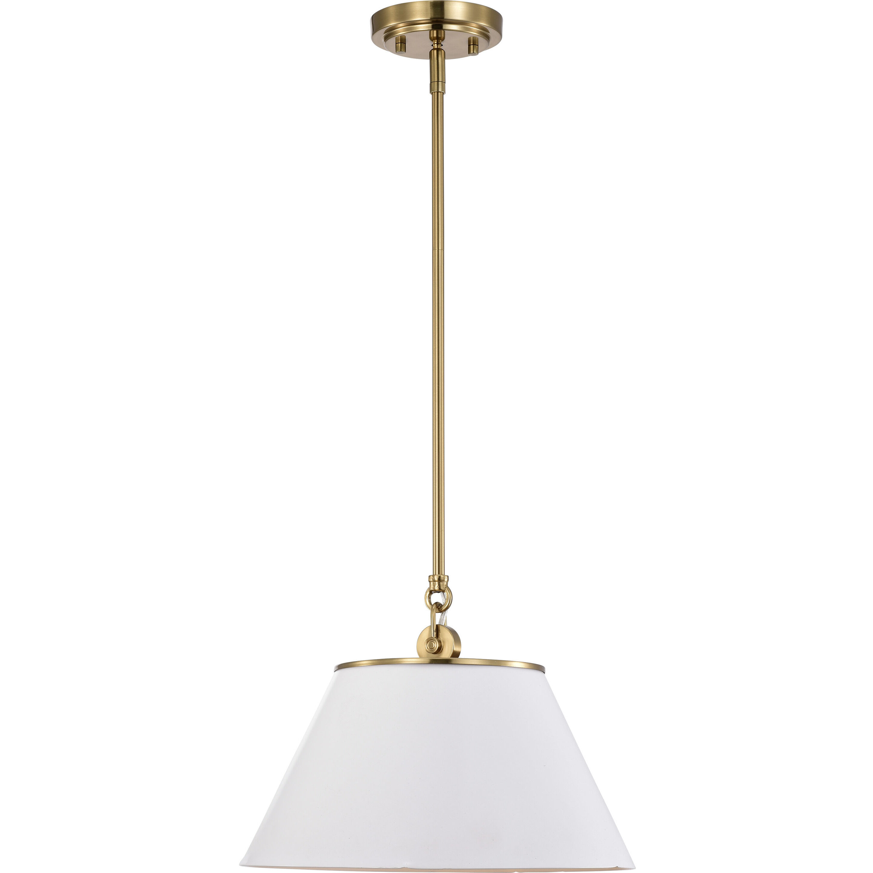 Dover 1 Light 14 inch White/Vintage Brass Pendant Ceiling Light