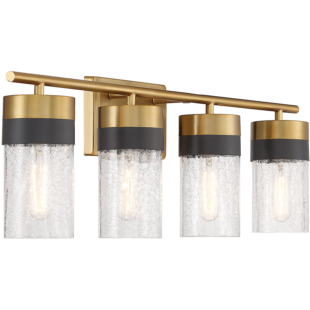 Brickell 4 Light 30 inch Warm Brass Bathroom Vanity Light Wall Light