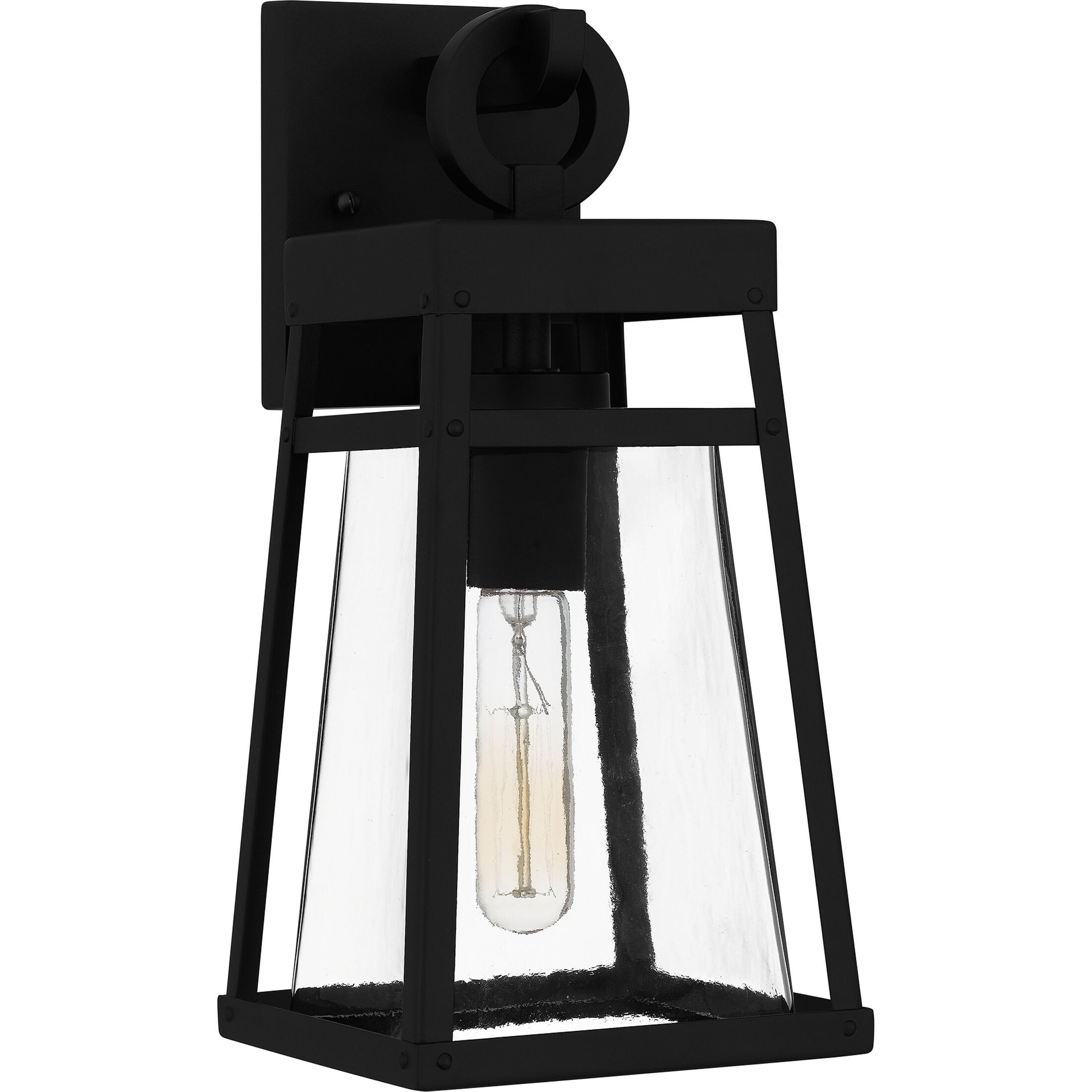 Godfrey 1 Light 14 inch Matte Black Outdoor Wall Lantern