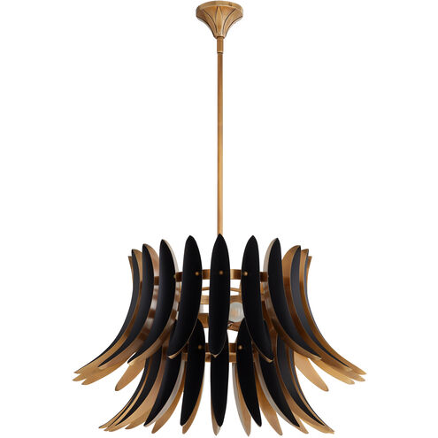Aldridge 3 Light 30 inch Brushed Brass and Matte Black Pendant Ceiling Light