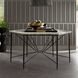 Estrella 62.5 X 54 inch Toronto Leathered Marble and Blackened Iron Dining Table