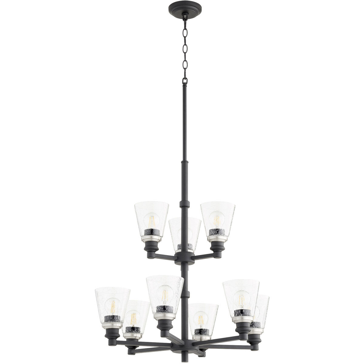 Dunbar 9 Light 26.5 inch Noir Chandelier Ceiling Light