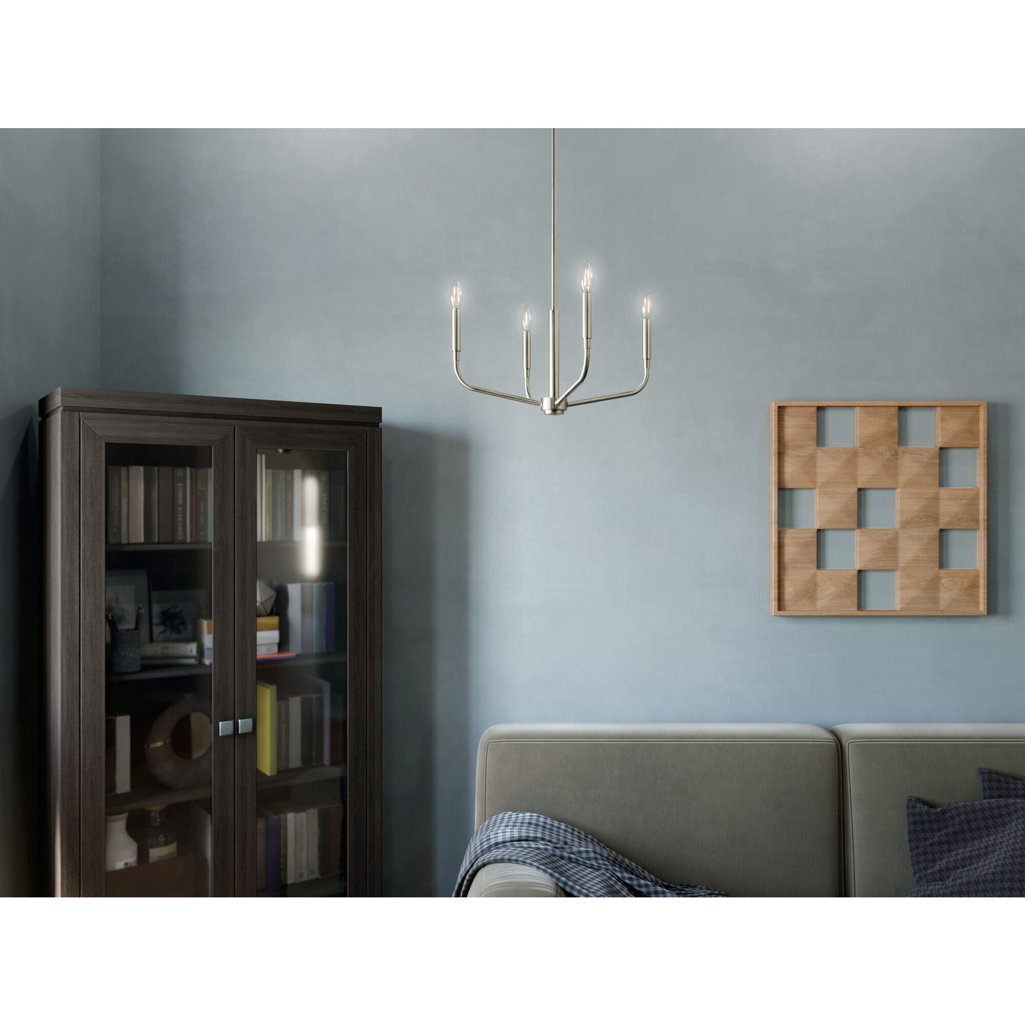 Madden 4 Light Brushed Nickel Chandelier/Semi Flush Ceiling Light