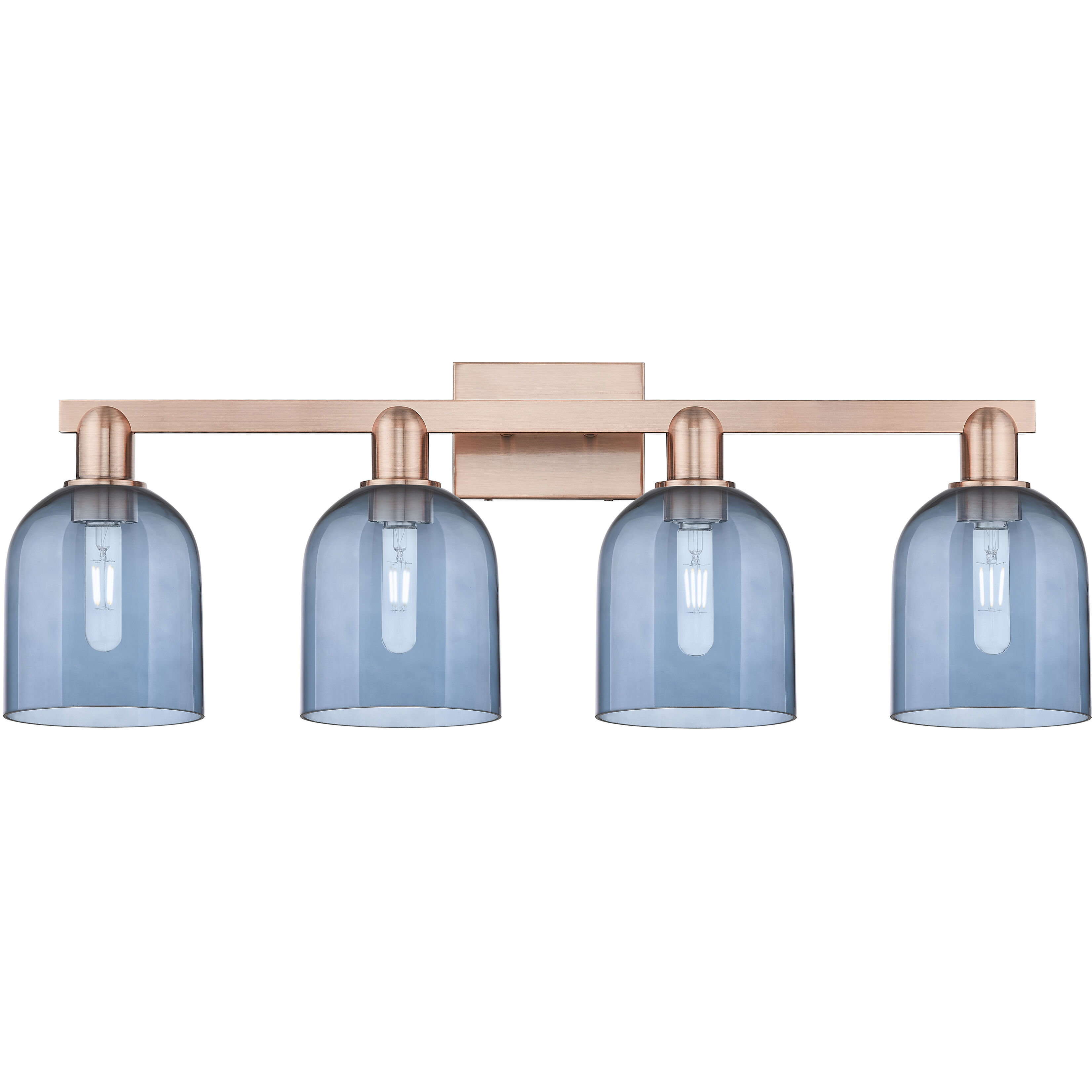 Arcadia Bella 4 Light 32.5 inch Antique Copper Bath Vanity Light Wall Light in Blue