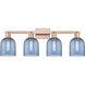 Arcadia Bella 4 Light 32.5 inch Antique Copper Bath Vanity Light Wall Light in Blue
