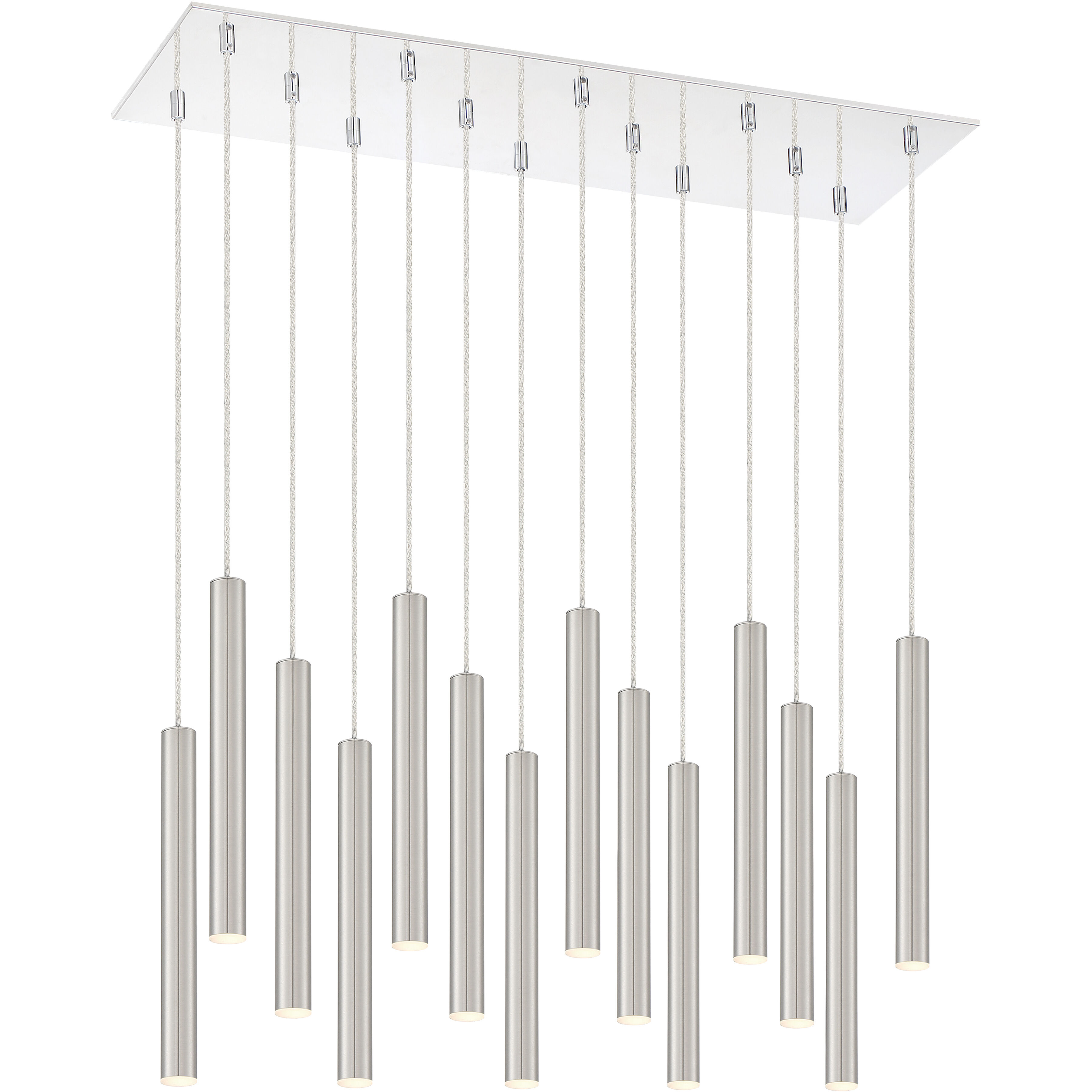 Forest LED 9.75 inch Chrome Chandelier Ceiling Light in Brushed Nickel Steel, 37, 14