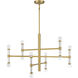 Kingsburg 12 Light 32 inch Warm Brass Chandelier Ceiling Light
