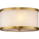 Upsala 2 Light 11.5 inch Antique Brass Flush Mount Ceiling Light, Small