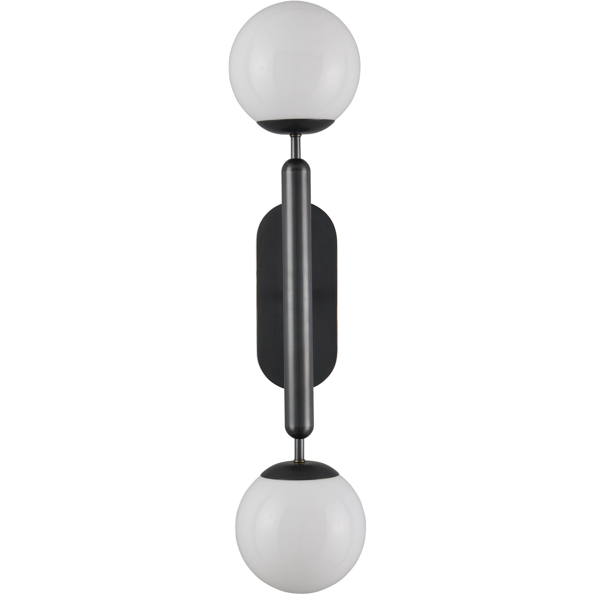 Barbican 2 Light 6.5 inch Oil Rubbed Bronze and White Bath Sconce Wall Light