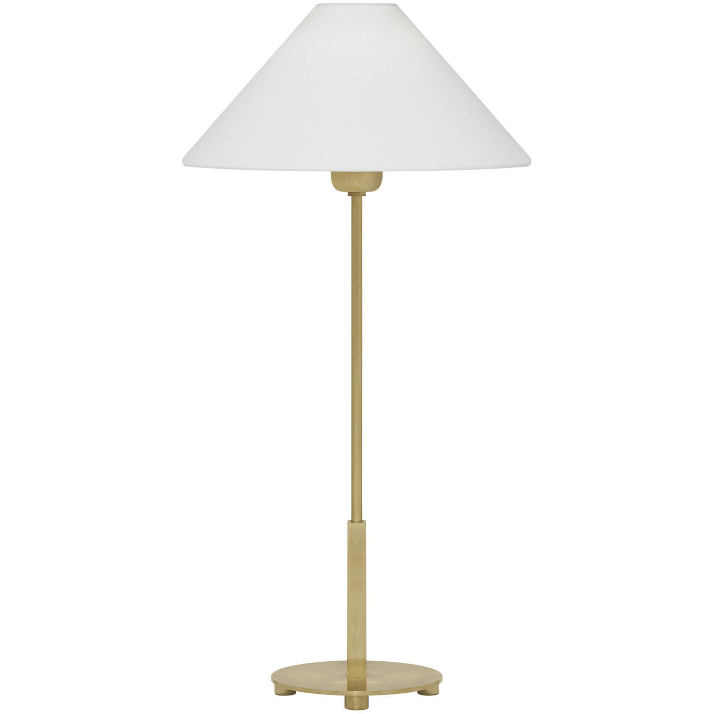 J. Randall Powers Hackney 23 inch 40 watt Hand-Rubbed Antique Brass Table Lamp Portable Light in Linen