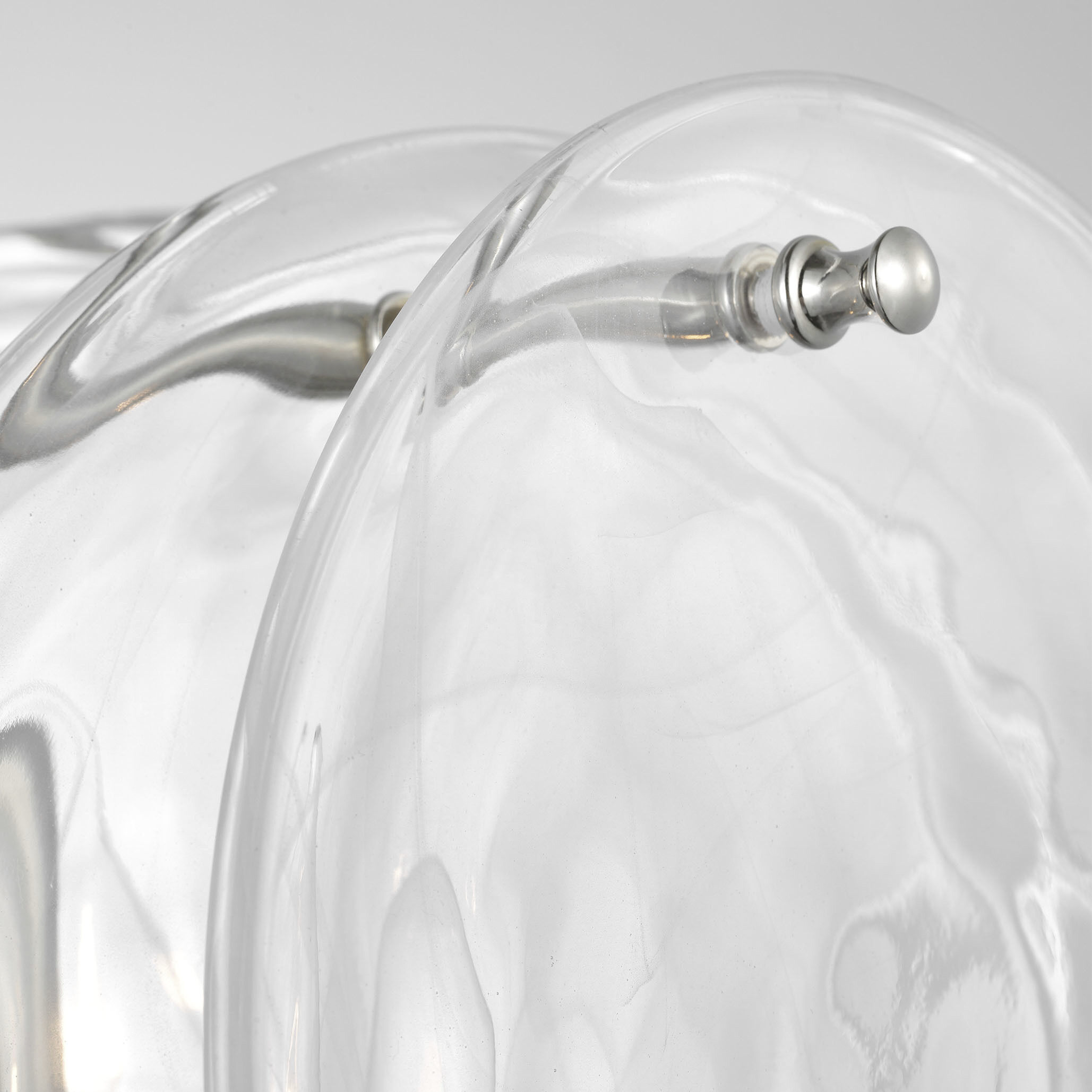 AERIN Loire 3 Light 15.5 inch Polished Nickel Chandelier Ceiling Light in Clear Strie Glass, Petite