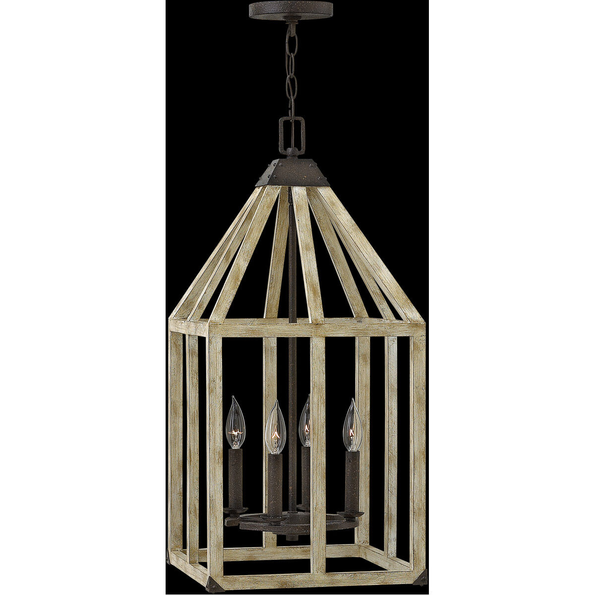 Emilie 4 Light 13 inch Iron Rust/Cottage Whitewash Foyer Light Ceiling Light