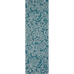 Modern Classics 96 X 30 inch Teal Rug
