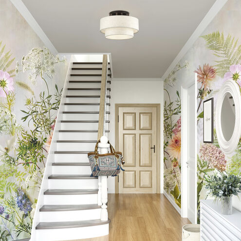 Manorwood 3 Light 15 inch English Bronze Semi Flush Mount Ceiling Light, Large