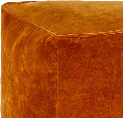 Cotton Velvet 16 inch Pouf, Cube
