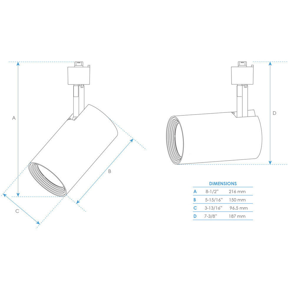 L562 120 White Track Head Fixture Ceiling Light, H-Type