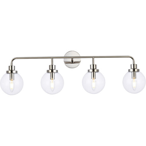 Hanson 4 Light 38 inch Polish Nickel Bath Sconce Wall Light