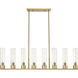 Boreas Island Light Ceiling Light in Brushed Brass, Seedy Glass
