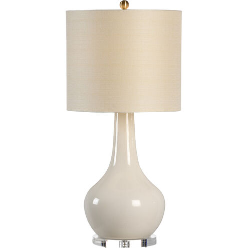 Chelsea House 32 inch 100.00 watt Cream/Antique Brass Details/Clear Table Lamp Portable Light