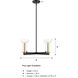 Nova 4 Light 25 inch Matte Black Chandelier Ceiling Light