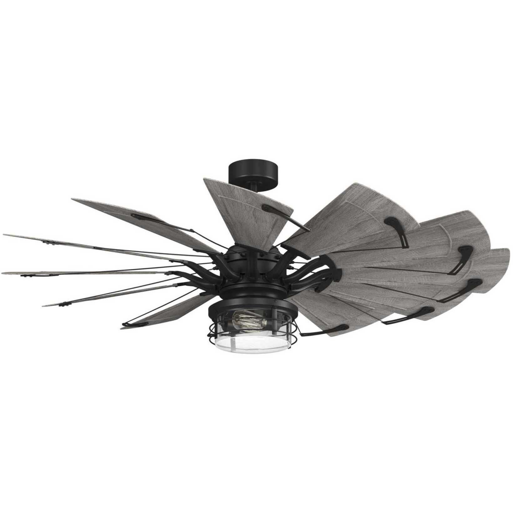 Springer II LED Matte Black Fan Light Kit