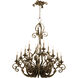 Ibiza 20 Light 51 inch Antique Copper Chandelier Ceiling Light in Small Silk Bell (8030)