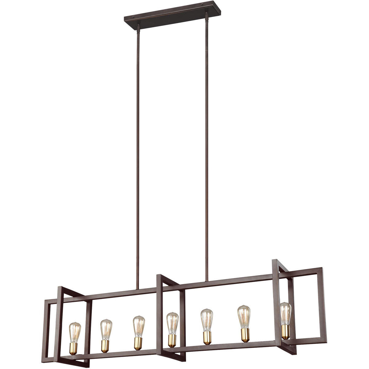 Sean Lavin Finnegan 7 Light 60 inch New World Bronze Linear Chandelier Ceiling Light