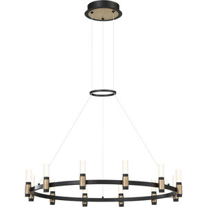 Albany LED 32 inch Deep Black/Brass Chandelier Ceiling Light