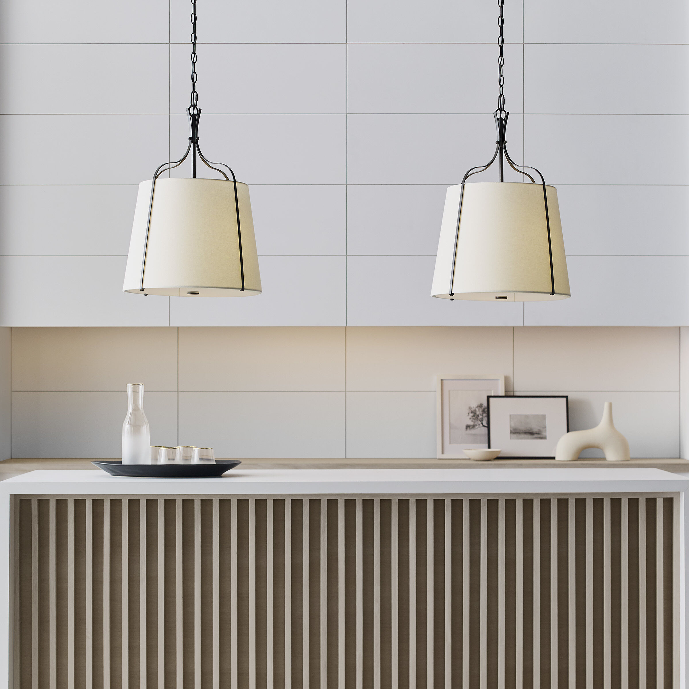 AH by Alexa Hampton Leander 3 Light Smith Steel Pendant Ceiling Light