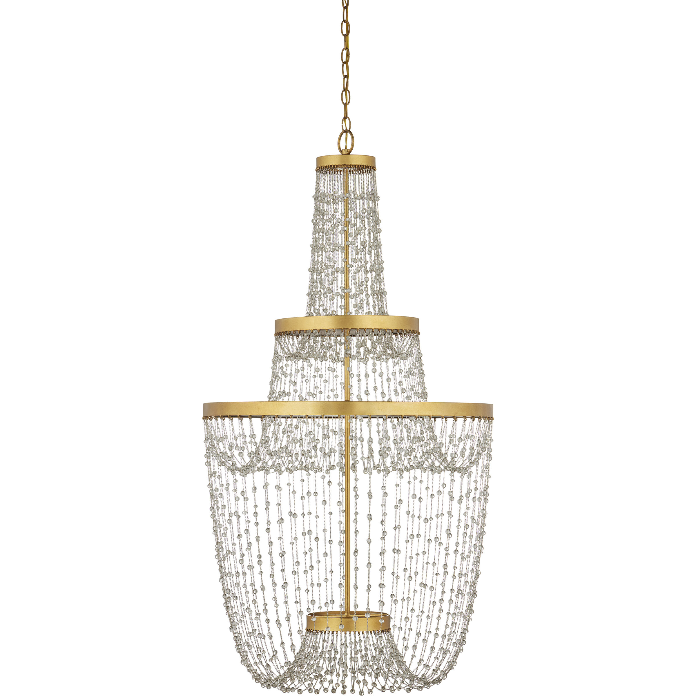 Mademoiselle LED 27.25 inch Contemporary Gold Leaf/Contemporary Gold/Clear Chandelier Ceiling Light