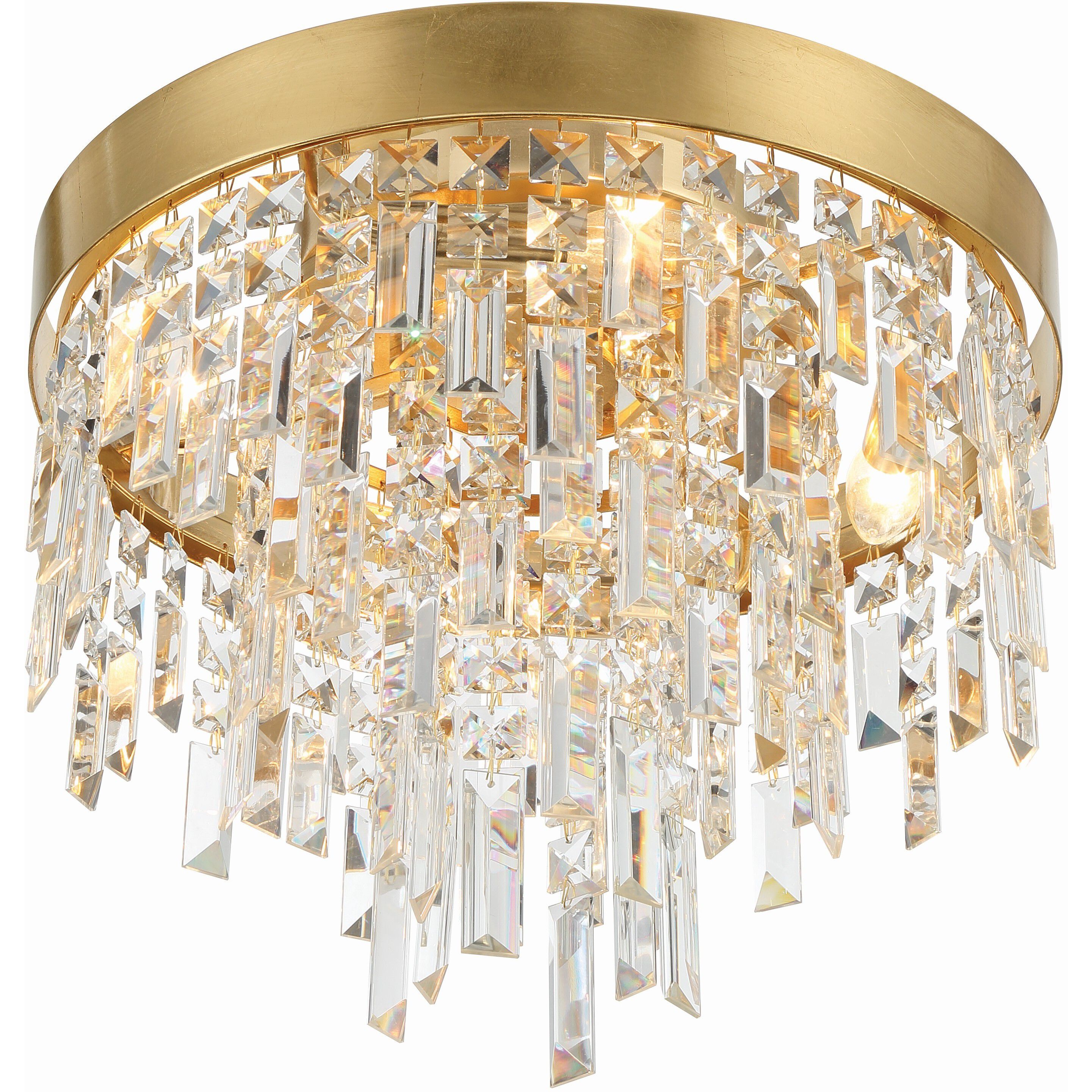 Winfield 4 Light 16 inch Antique Gold Flush Ceiling Light