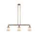 Franklin Restoration Small Cone 3 Light 39 inch Antique Copper Island Light Ceiling Light in Matte White Glass, Franklin Restoration
