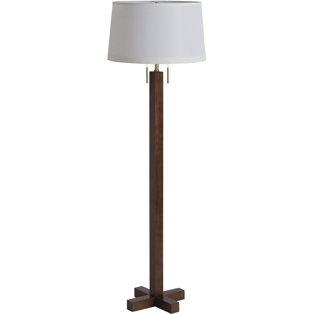 Swiss Cross 60 inch 23.00 watt Dark Walnut and Weathered Brass Floor Lamp Portable Light