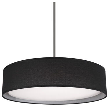 Dalton Pendant Ceiling Light in Black, Textured Linen Shade