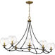 Vantage Kearney Park 8 Light 44 inch Coal and Soft Brass Island Light Ceiling Light
