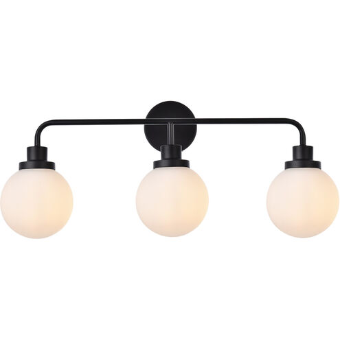 Hanson 3 Light 28 inch Black Bath Sconce Wall Light