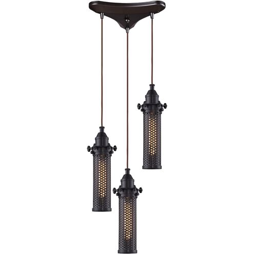 Fulton 3 Light 10 inch Oil Rubbed Bronze Mini Pendant Ceiling Light